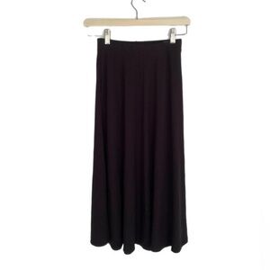 Reformation Ribbed A-Line Midi Skirt XS Black